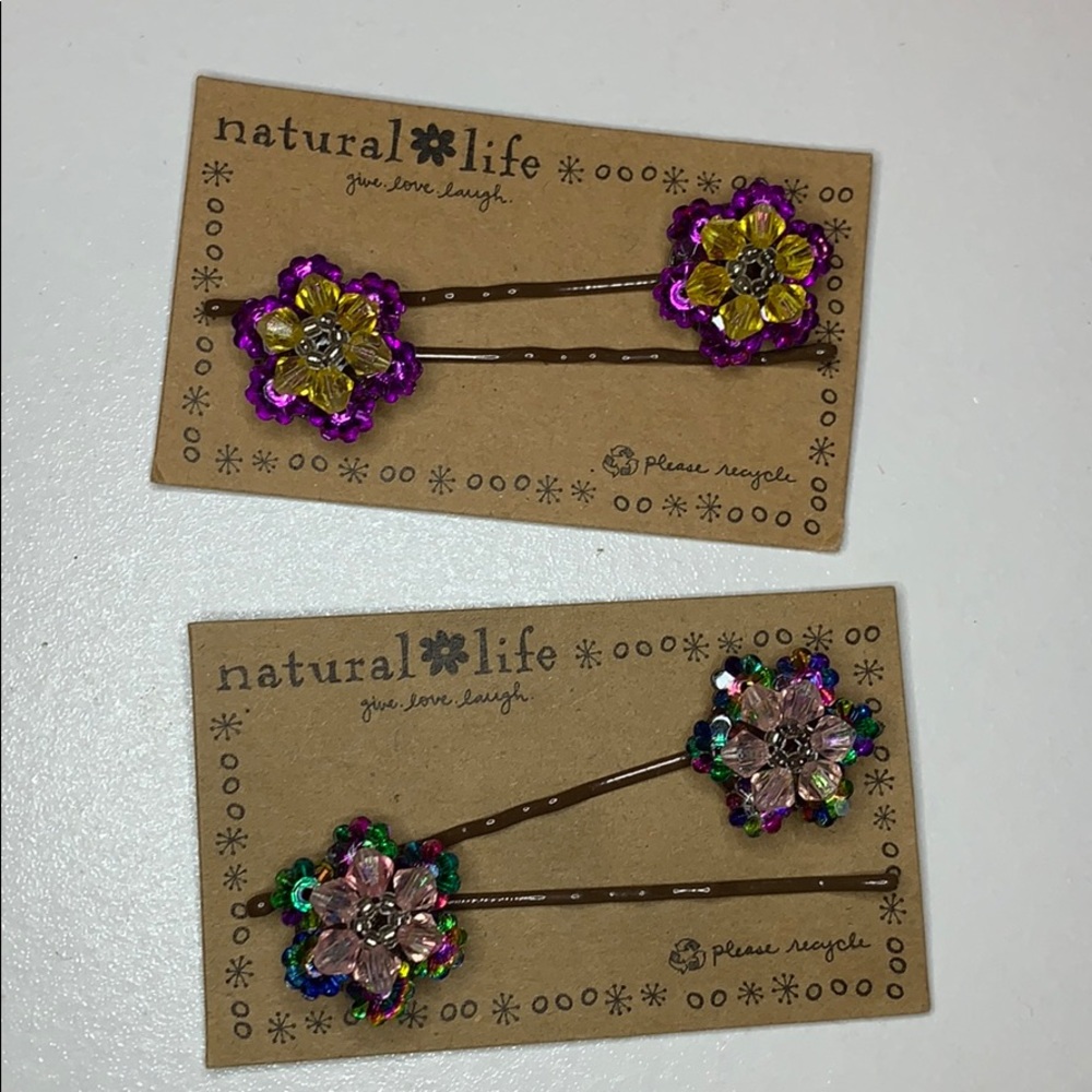 Natural Life Hair Pins Two Pair